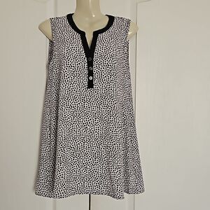 Greg & Gray Loose Fitting Sleeveless Top Black/White Small
